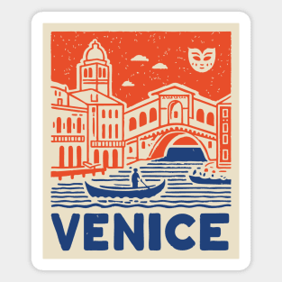 Venice Italy - Vintage Graphic Travel Poster Magnet